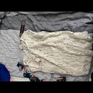 Beige floral tank top